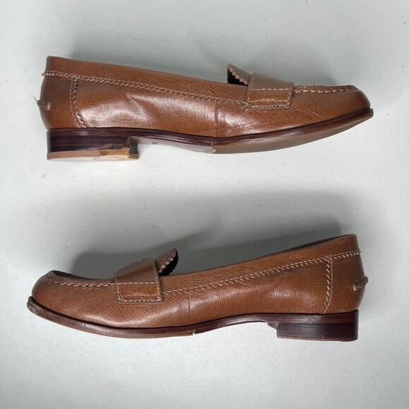 Tory Burch Brown Leather Penny Classic Loafers Size 7.5 - Picture 4 of 9